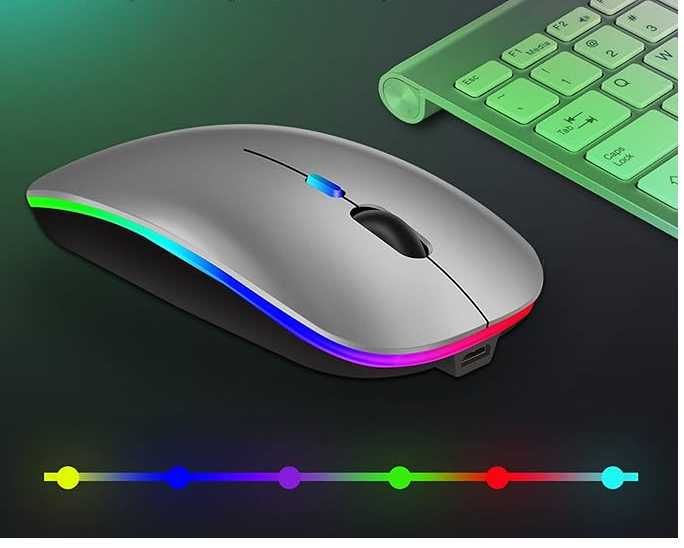 Myszka bezprzewodowa mysz led rgb 2.4 g bluetooth 5.0 regulacja