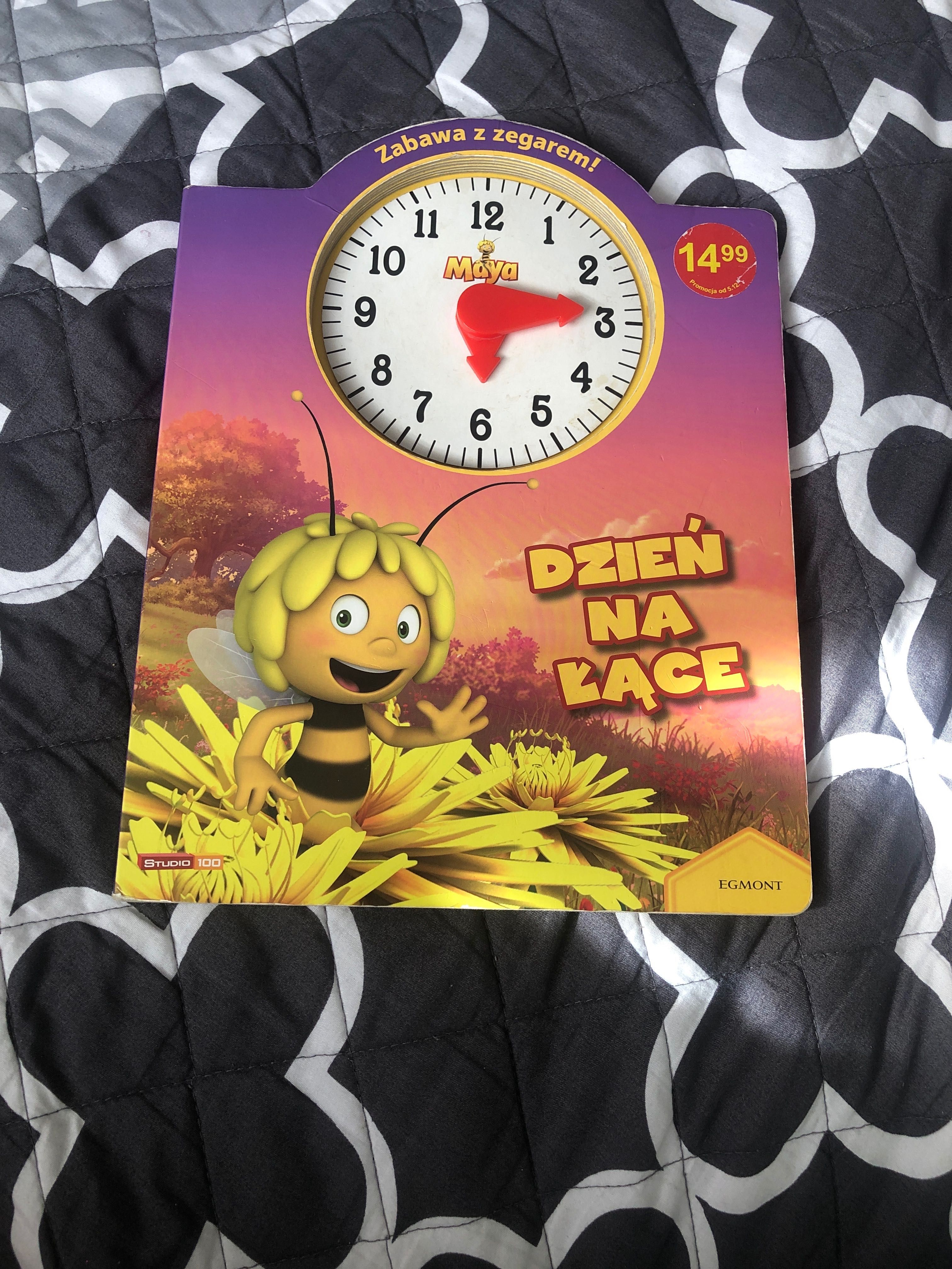 Książeczka zabawa z zegarem Dzień na łące Pszczółka Maja