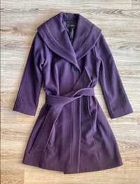 Fioletowy płaszcz z czystej wełny i kaszmiru XL/XXL