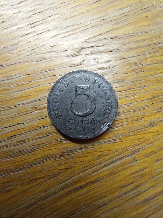 Moneta 5 fenigów Królestwo Polskie 1917r