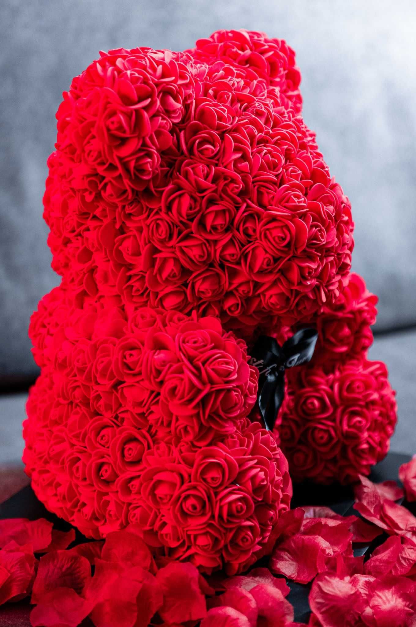 MIŚ Z RÓŻ PREZENT 40cm Bear Rose XXL 40cm