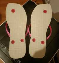 Chinelo Havaianas Square rosa gliter