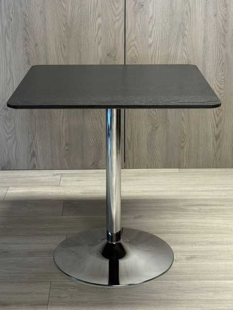 Stół kwadratowy TORI Black WOOD 70 cm  SILVER