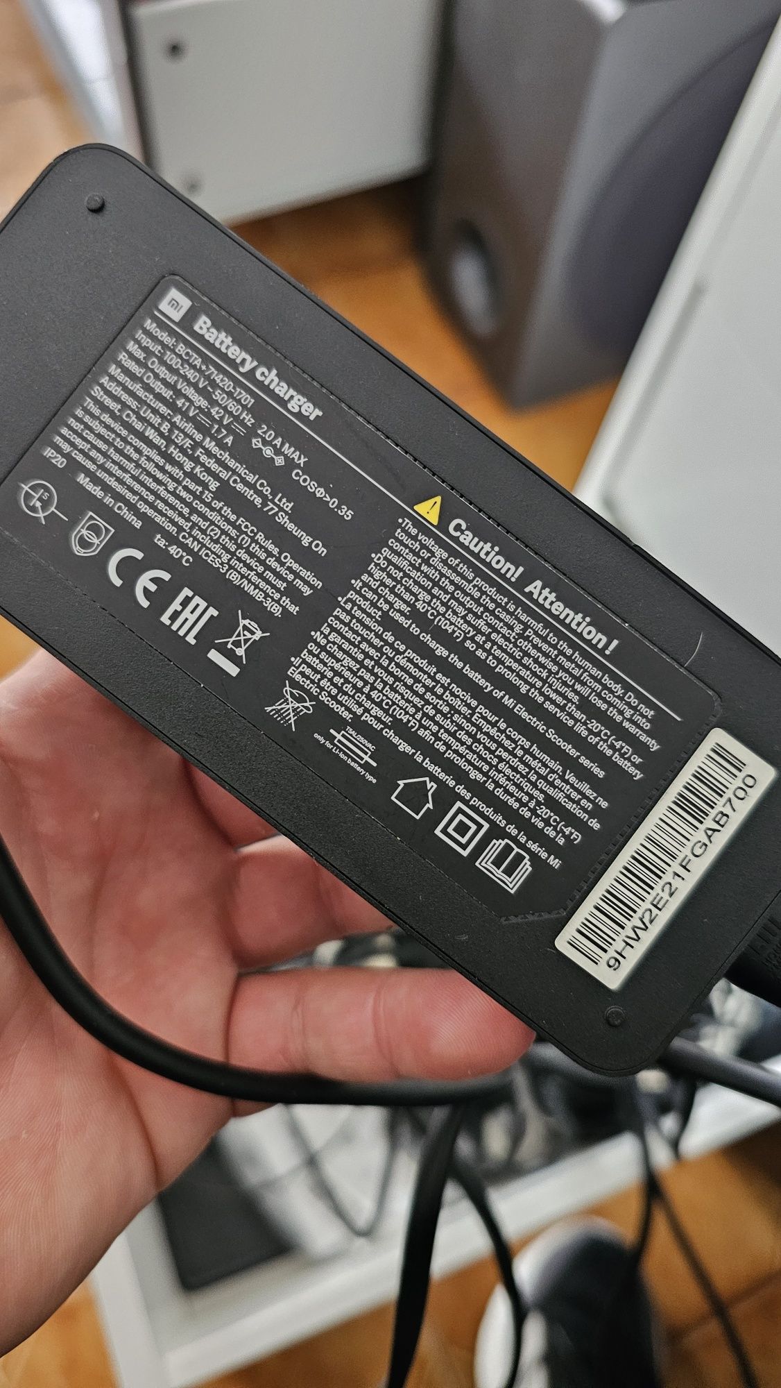 Carregador trotinete xiaomi