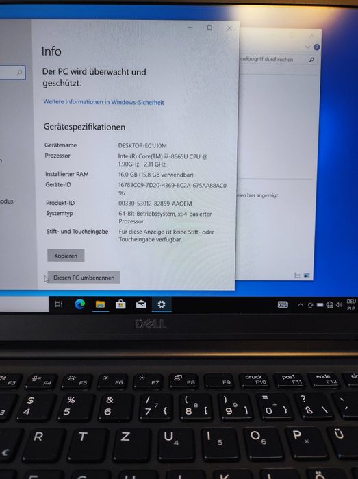 Laptop Dell Latitude 7400 • i7-8650U • 16 GB • 512 GB • UHD 620 • 14.1
