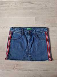 United colors of benetton 140 jeansowa spódniczka mini lampasy