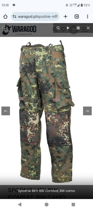 Spodnie BW Combat Kampfhose flecktarn YKK r. M