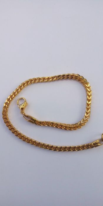 Złot bransoletka,Pozłacana bransoletka,14k,585,ITALY 316L GOLD NOWA.LV