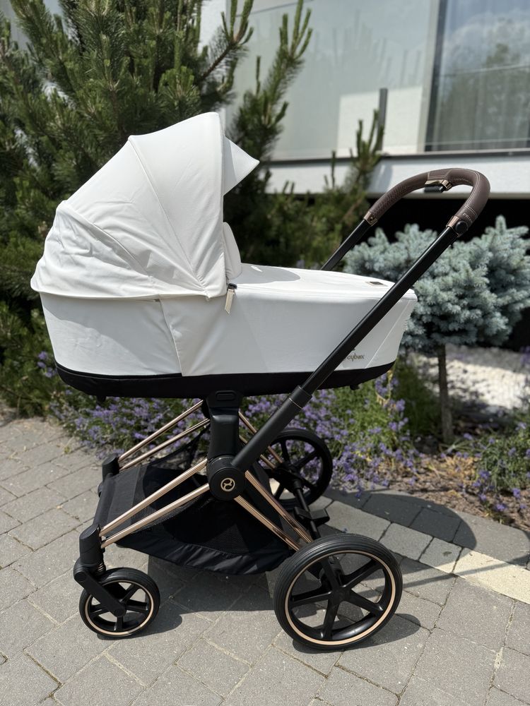 Cybex priam 4.0 3в1 Off White, шасі Rosegold.