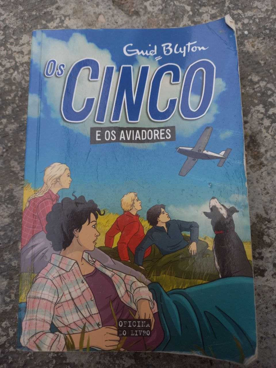 livro infantil ''os cinco e os aviadores'', de Enid Blyton