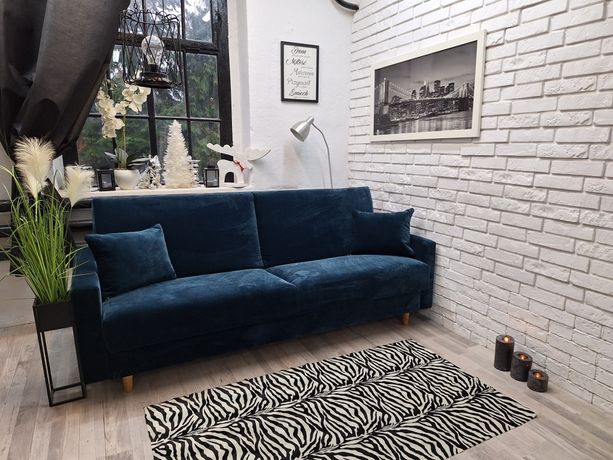 Kanapa Tosia wersalka sofa rozkładana sprężyny welur