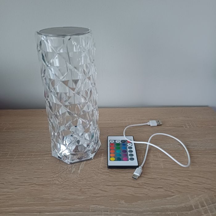 Lampka kryształowa rgbw pilot dotyk