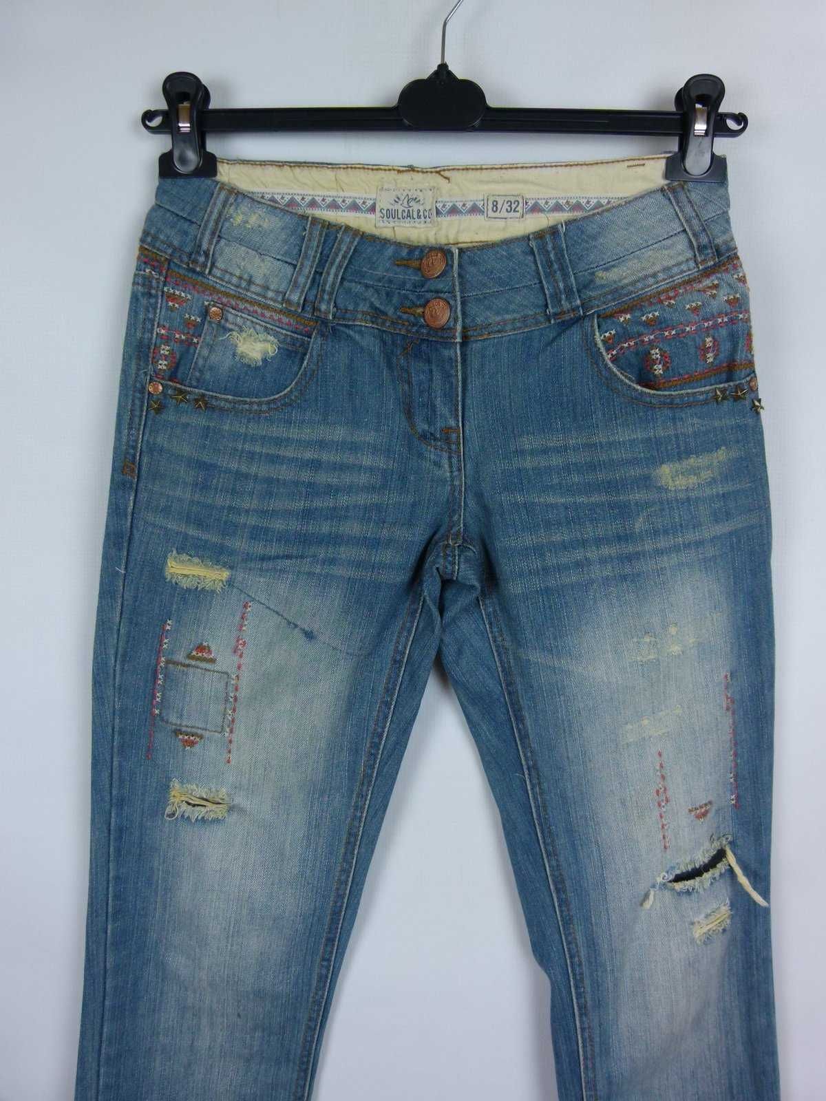 SoulCal&Co spodnie jeans haft dziury 8 / 32 - S