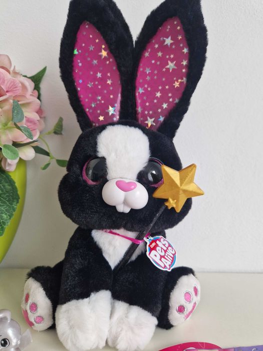 Zuru Pets Alive Interaktywny Magiczny Królik Maskotka + Różdżka,czarny