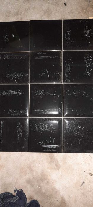 Czarne błyszczące cegiełki ścienne, płytki w czarnym kolorze, 15 x 15