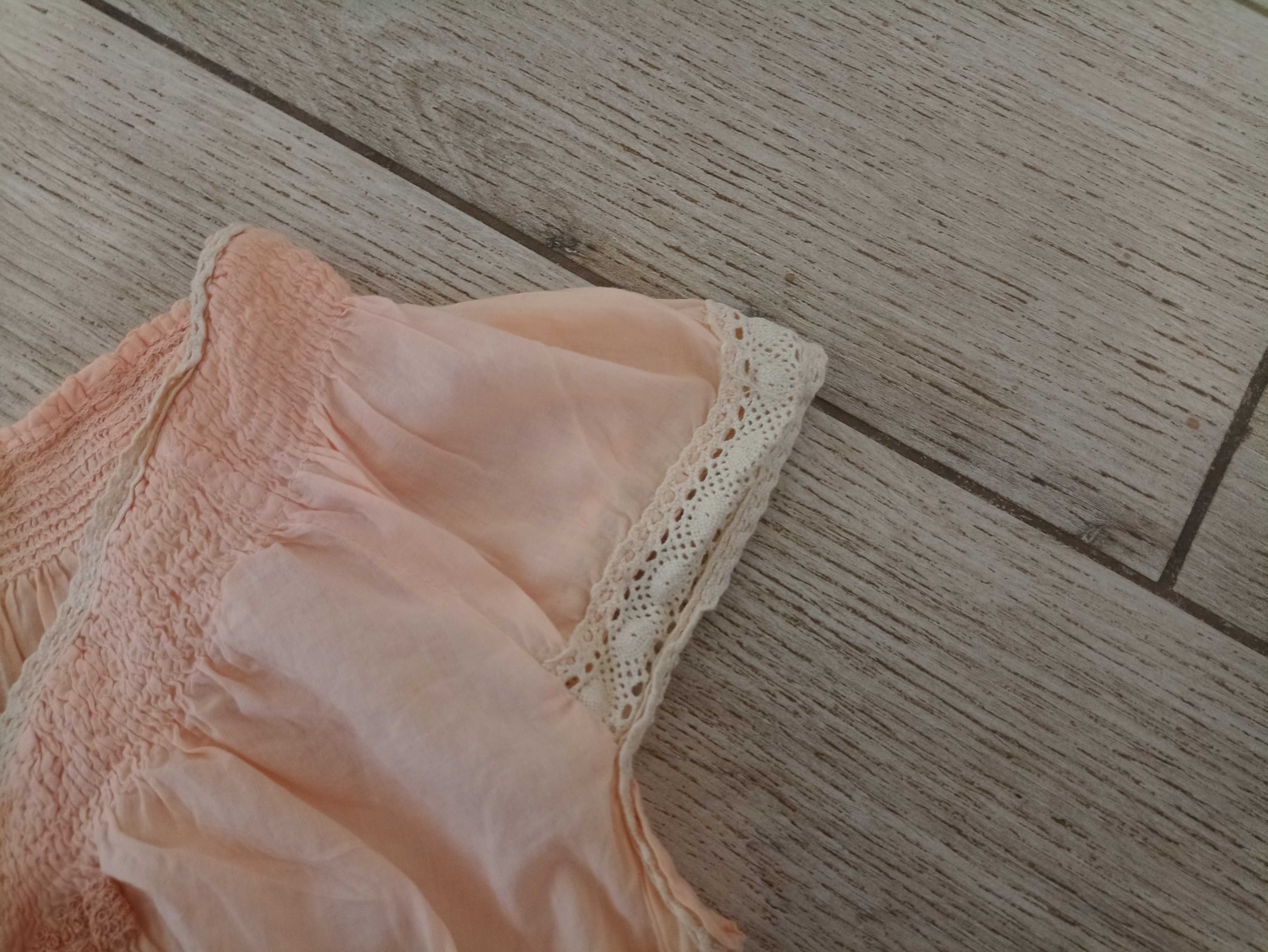 Brzoskwiniowa, letnia  Taboo, hafty bufki  śliczna kobieca, XL