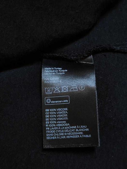 Sukienka jak satynowa czarna wiązana zwierzęcy wzór H&M 34 XS