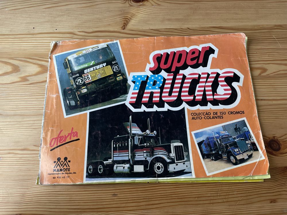 Caderneta cromos super trucks 1990 completa rara