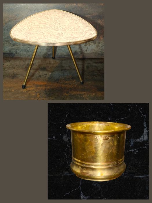 Kwietnik, donica mosiądz, Gilde handwear, vintage, Art Deco