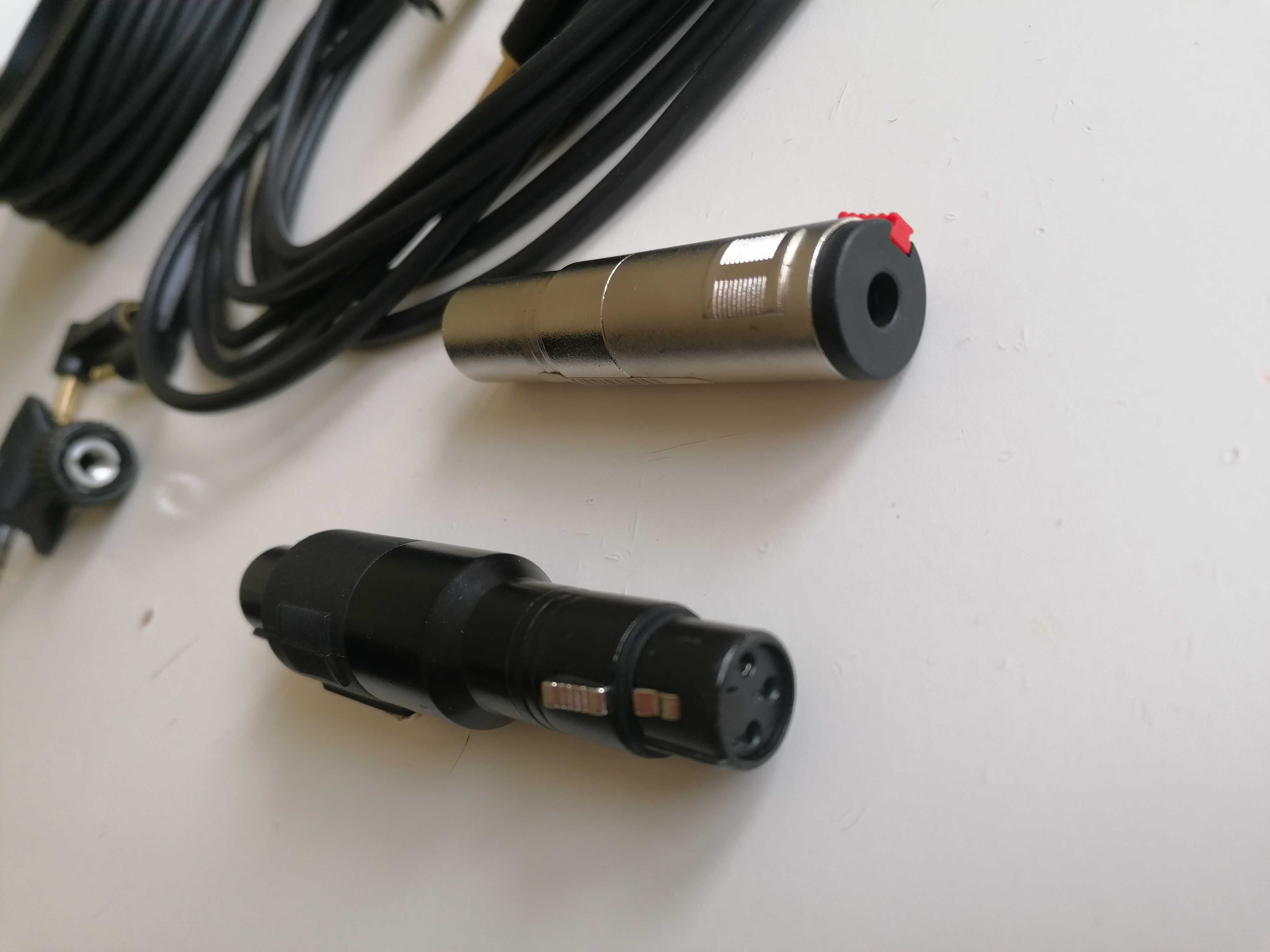 Kabel do mikrofonu Adapter Jack 6,3mm Statyw Wtyk XLR XLRm Akcesoria