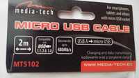 NOWY kabel micro USB /USB 2 m  do ładowania i przesyłu danych wysyłka