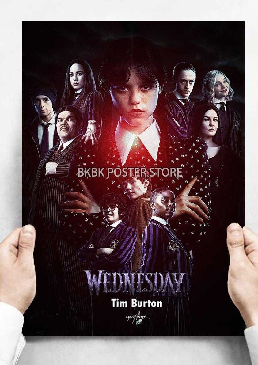 PIĘKNY duży plakat filmowy WEDNESDAY Addams 12