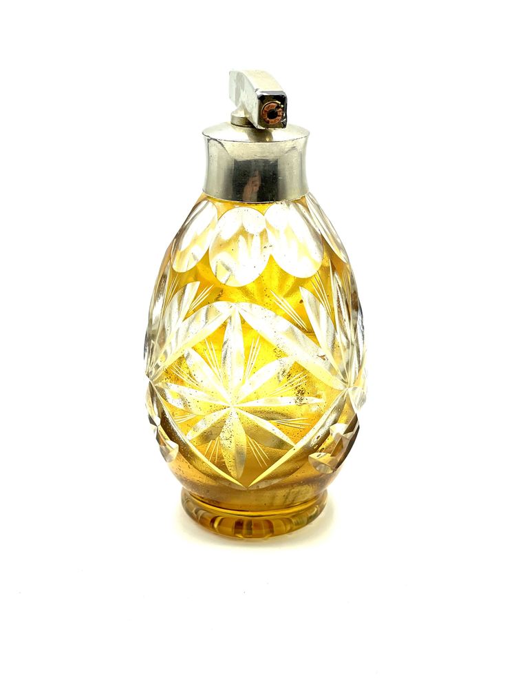 Frasco de perfume antigo em cristal lapidado