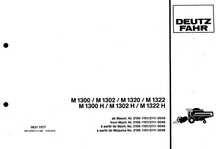 Deutz-Fahr M1300, 1302, 1320, 1322, 1300H, 1302H katalog części