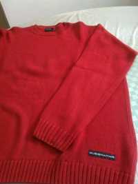 Camisola em linha de algodão vermelha nova marca Quebramar