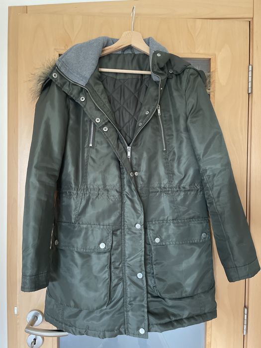 Parka impermeável verde-tropa/caqui