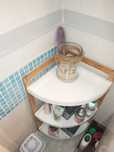 Movel de canto wc bambu 3 prateleiras