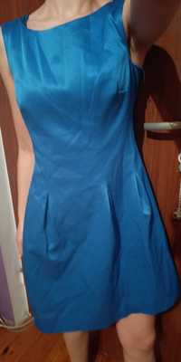 Sukienka chabrowa Pretty girl M 38 niebieska satynowa wieczorowa