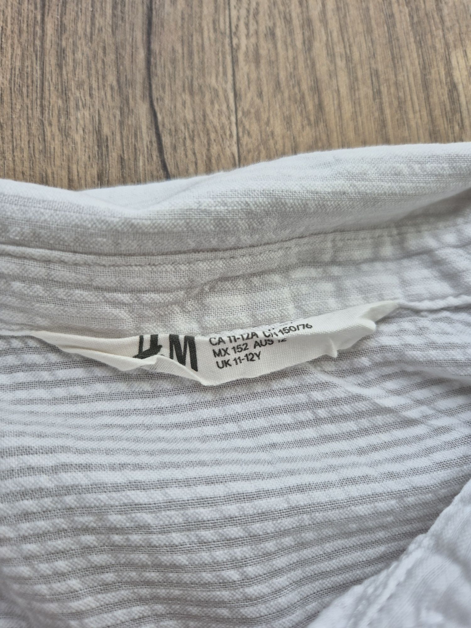 Bluzka koszulowa biała  H&M 152 cm, 
Wiązana z przodu