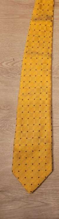 Krawat żółty jedwabny