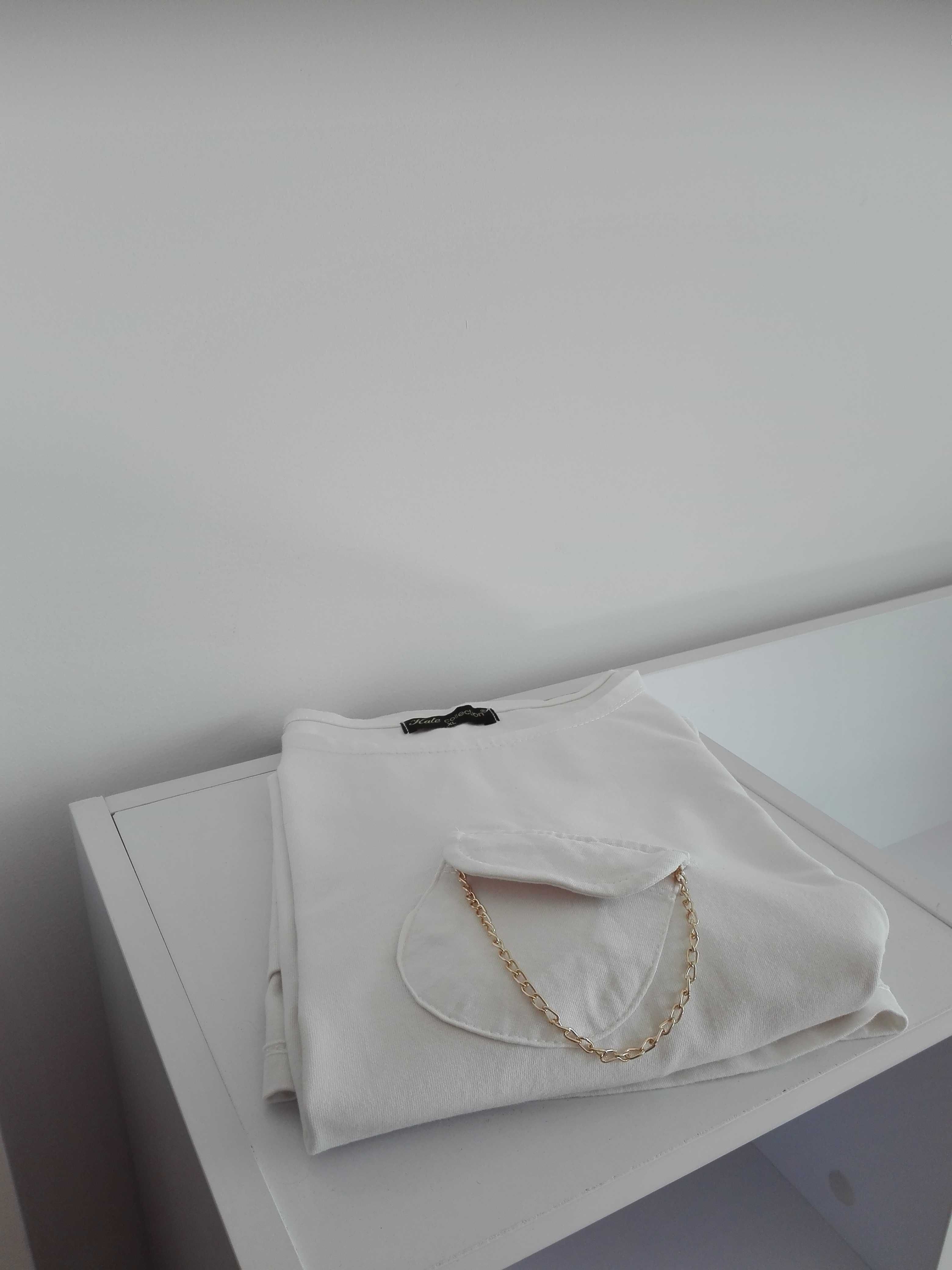 Bluzka/koszulka/t-shirt, r. L/ XL, 40-42, elegancka, biała