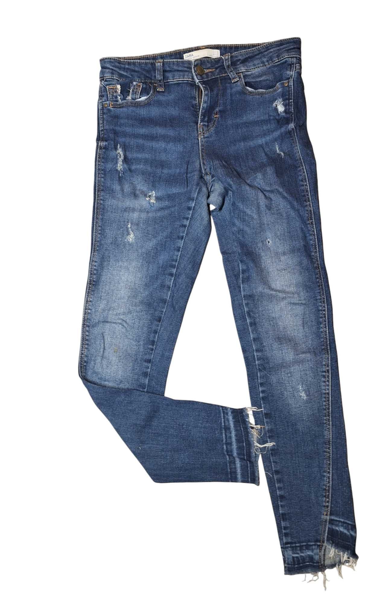 Jeansy rurki  przetarcia Zara r. 34