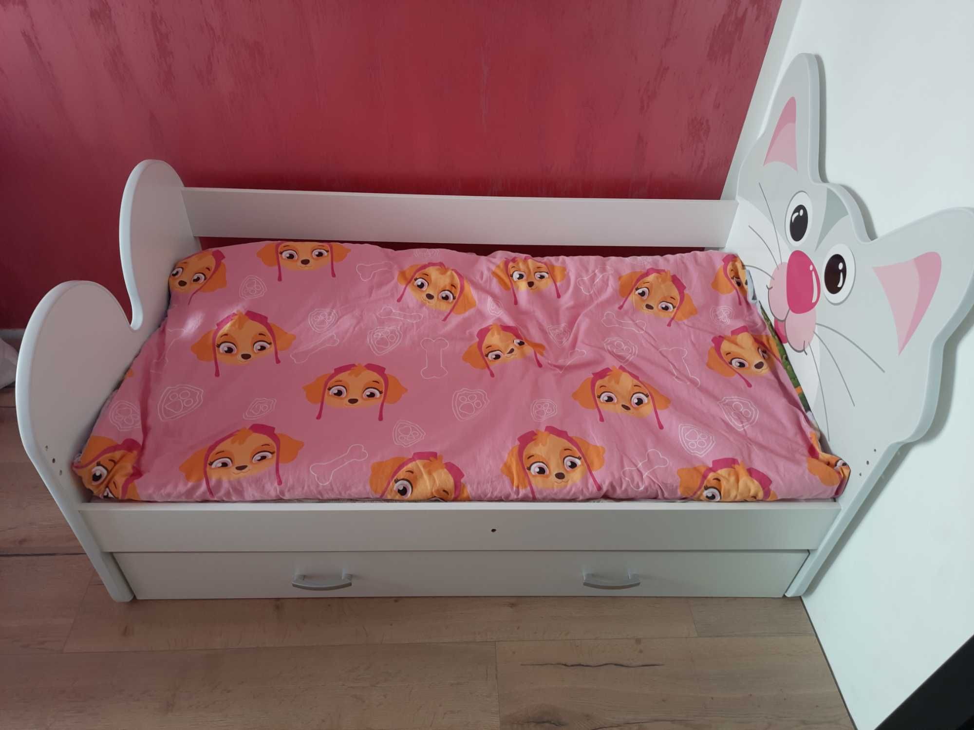 Łóżko dzieciece 140x80 szuflada + materac KOTEK