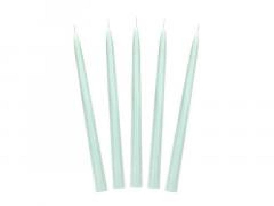 Świeca stożkowa matowa szałwiowy 24cm 10szt PartyDeco