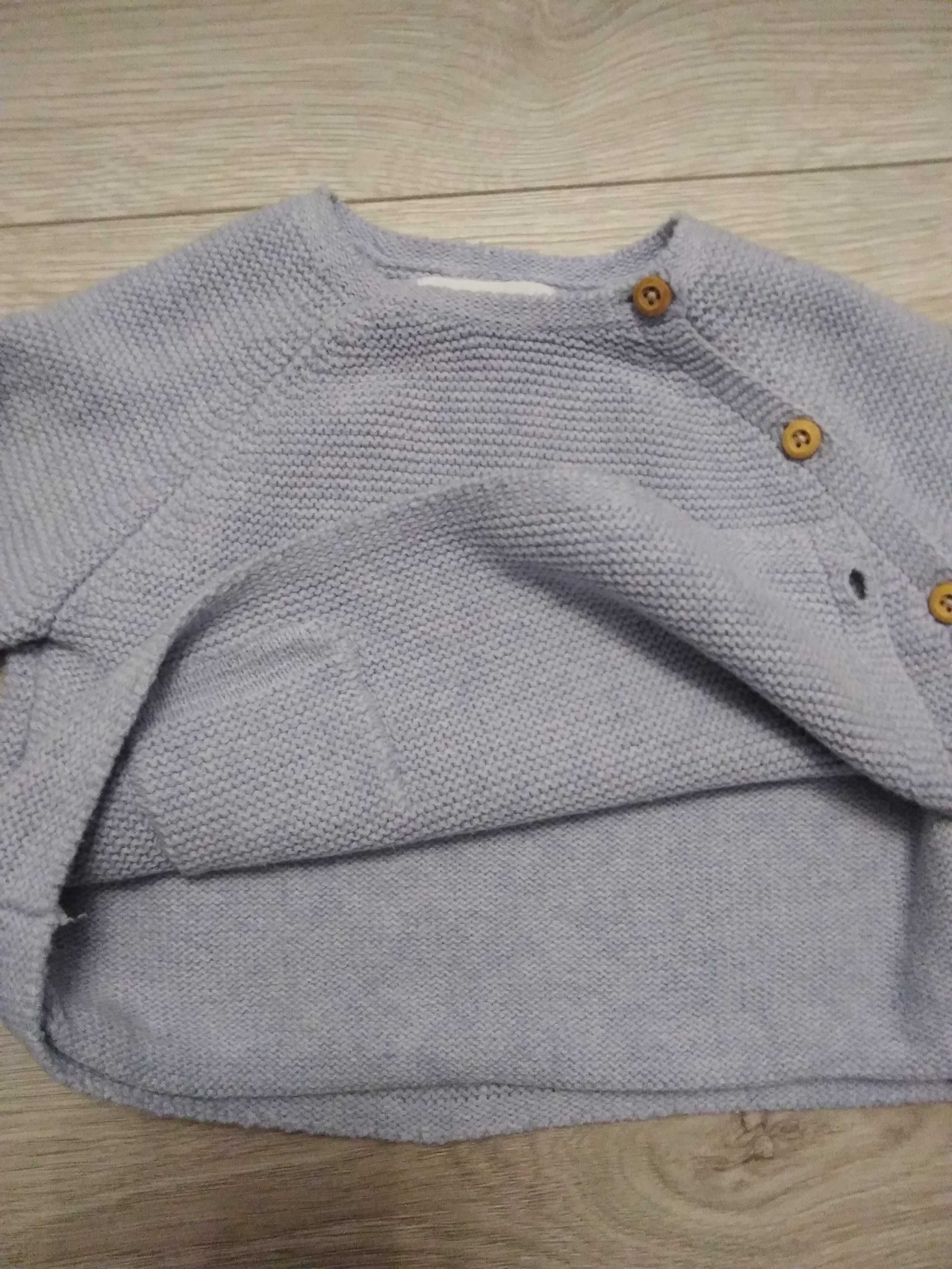 Zara Sweter sweterek dzianina 74 blekitny