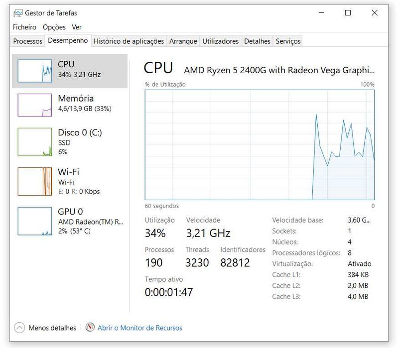 PC Torre ( Desktop ) - AMD Ryzen 5 2400D 466Gg SSD