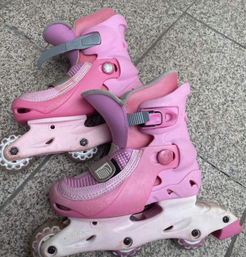 Patins rosa e cizentos