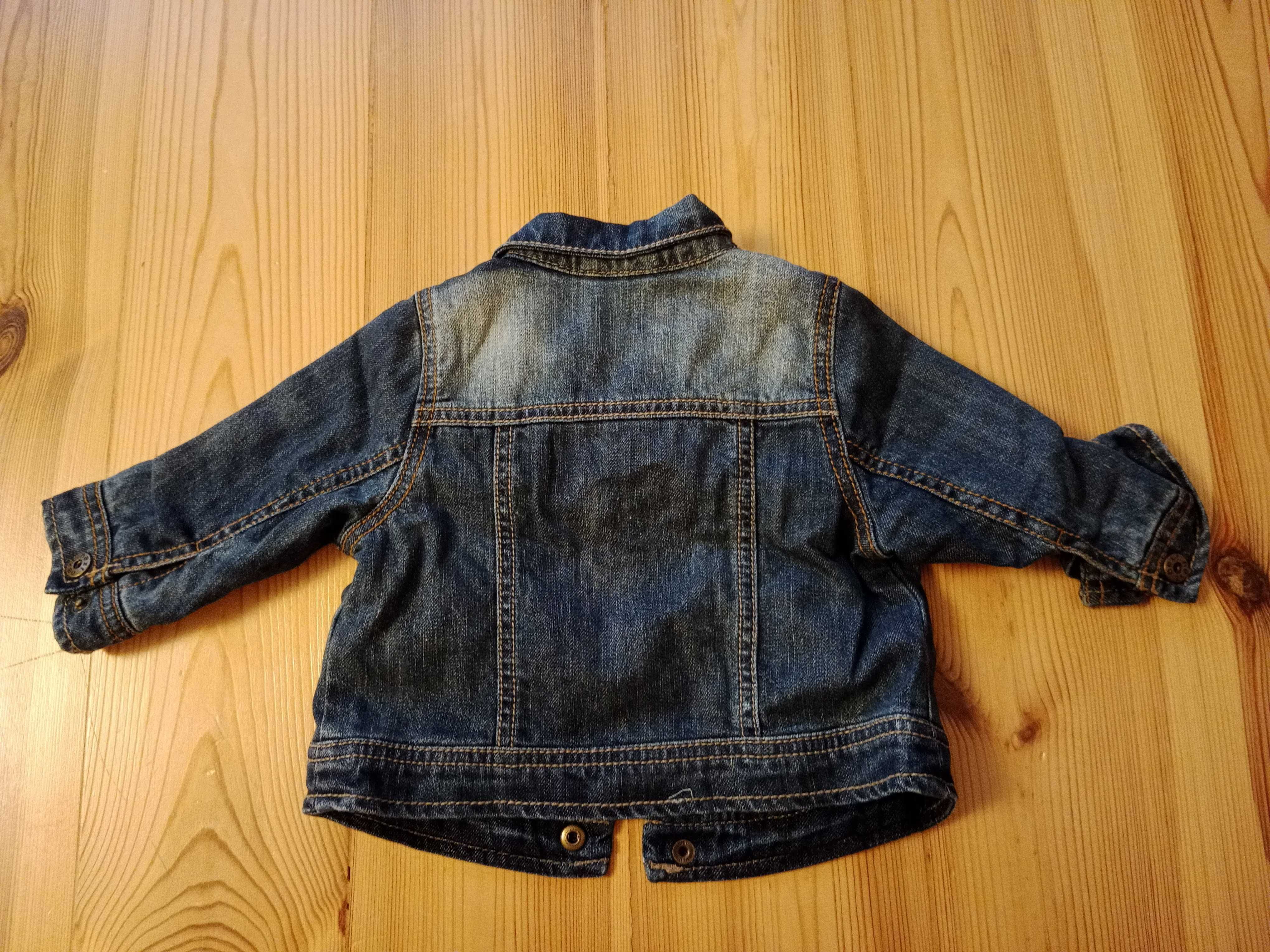 NEXT kurtka jeansowa z podszewką 3-6 msc 68/74