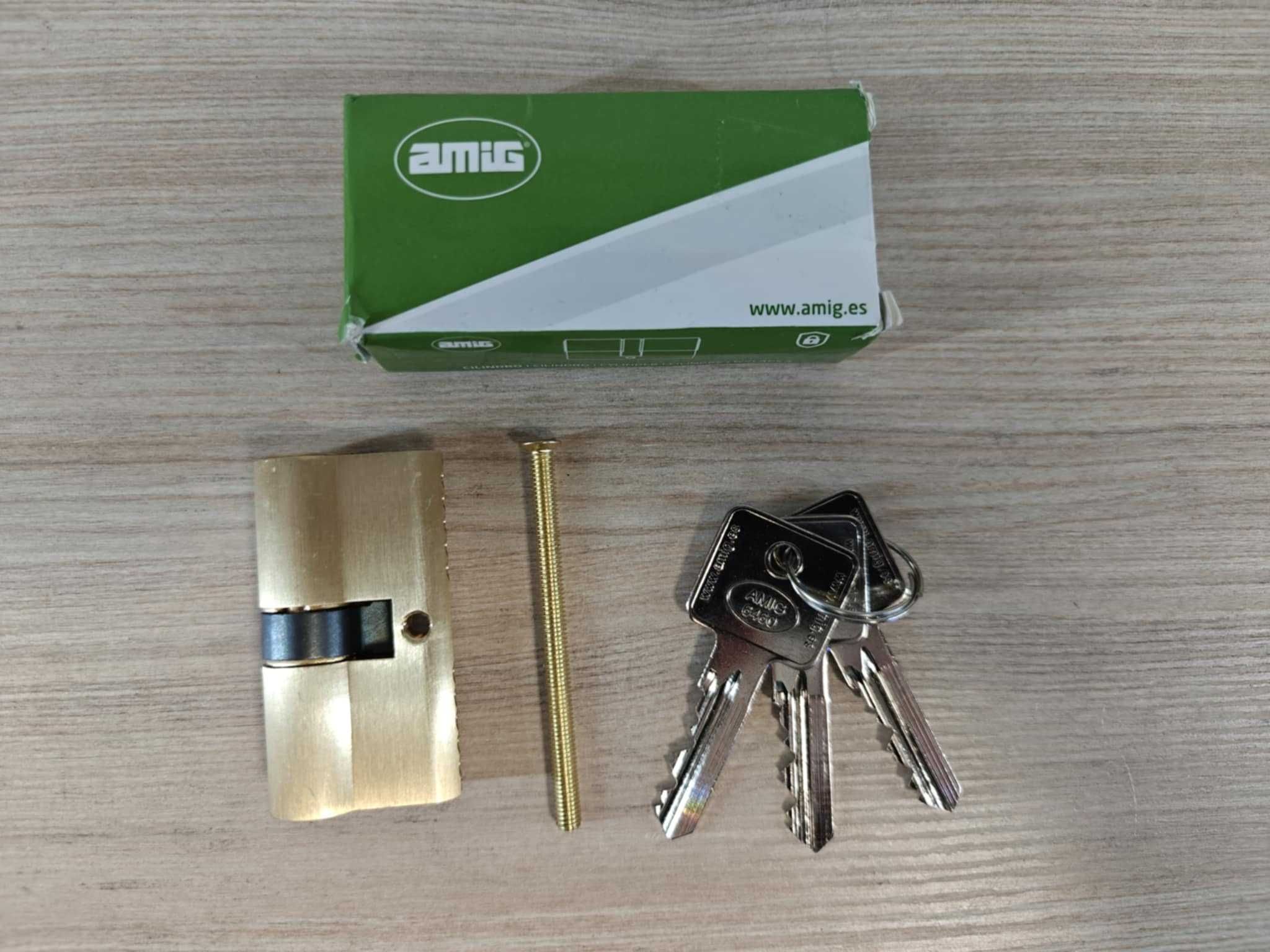 AMIG 9460 cylinder zamka 23064 długa krzywka, mosiądz matowy