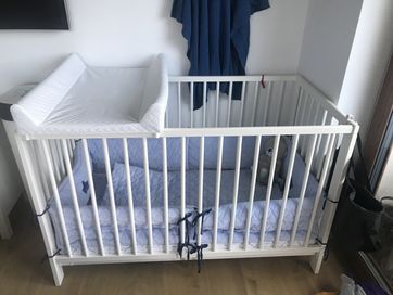 Łóżeczko dla niemowlaka Gulliver Ikea 60x120, materac i przewijak