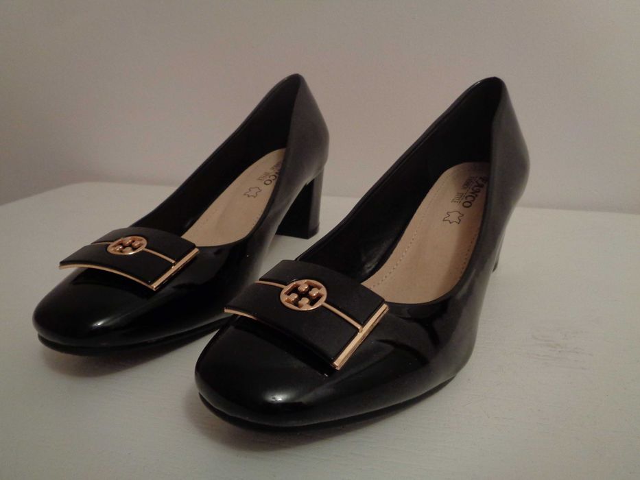 Buty damskie półbuty czułenka czarne Nowe Sylwester roz. 40.