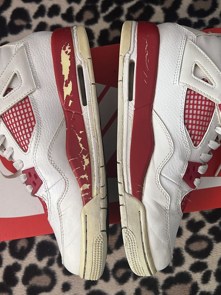 buty nike air jordan 4 alternate 89 białe czerwone