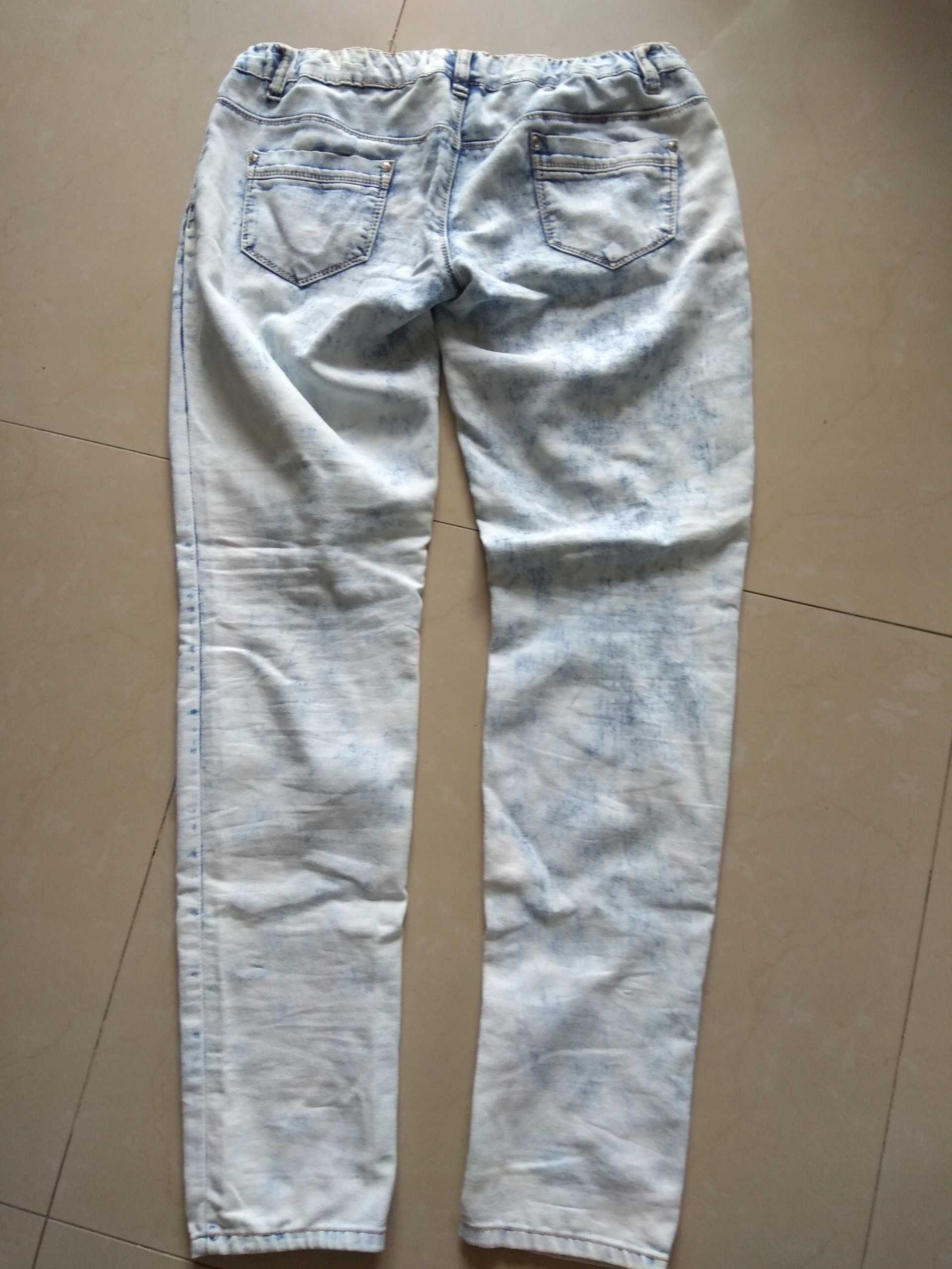 Miss RJ spodnie jeansy jeggins marmurki do 104 cm pas hit