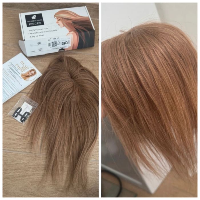 Topper naturalny Pieces z ludzkich włosów  ciemny blond długość 27cm