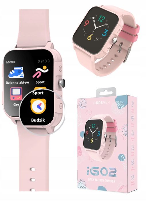 Smartwatch Zegarek Damski Różowy Dla Dzieci Forever Igo Pro Jw-150 Róż