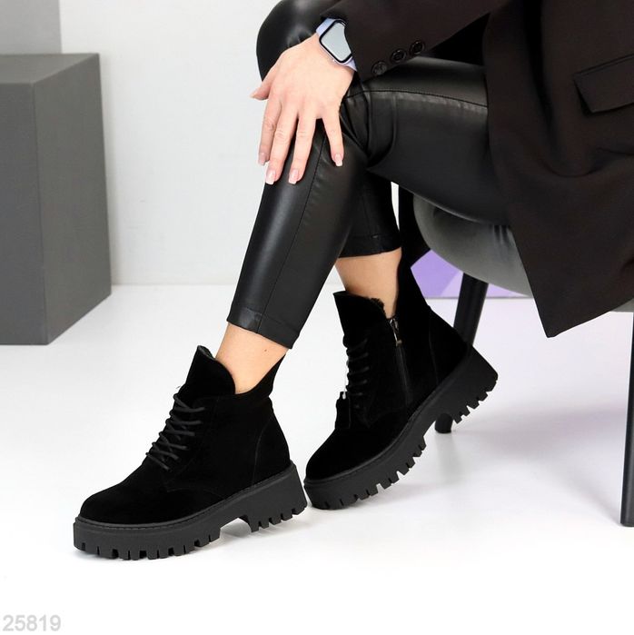 Жіночі шкіряні зимові черевики